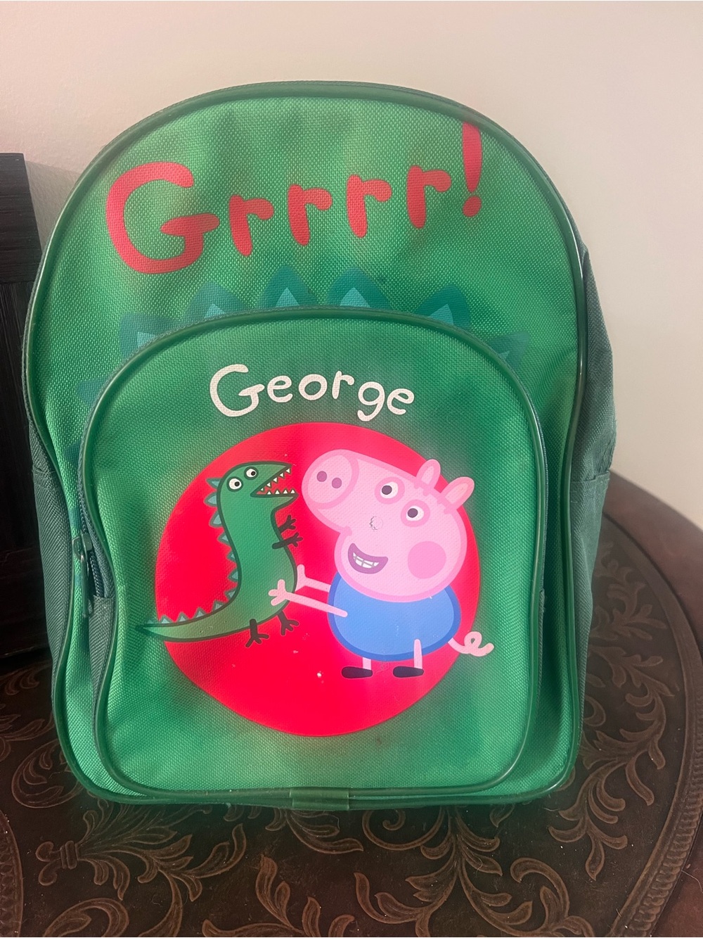 George Peppa Pig Green Kids Backpack - 'Grrr!'